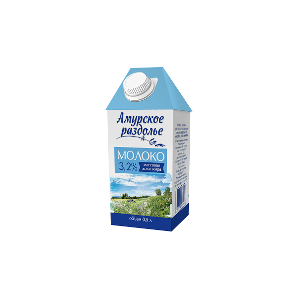 Молоко Амурское раздолье ультрапастеризованное 3.2%, 0.5 л