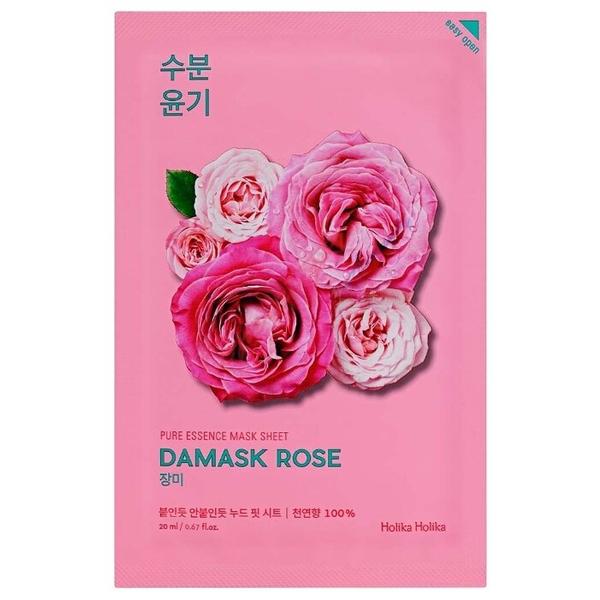 Holika Holika увлажняющая тканевая маска Pure essence mask sheet damask rose, роза