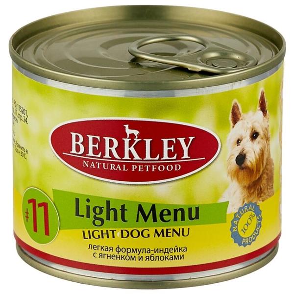 Корм для собак Berkley Паштет для собак #11 Лёгкое меню индейка с ягненком и яблоками