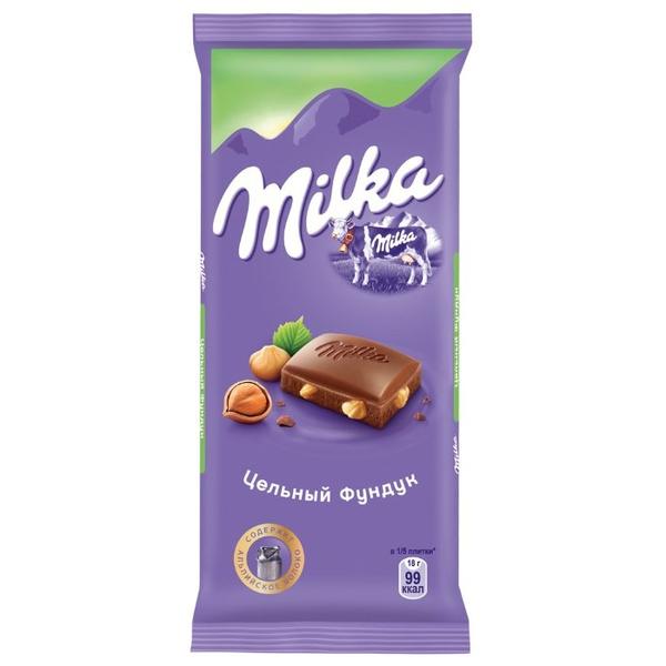 Шоколад Milka молочный с цельным фундуком