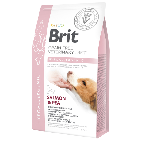 Корм для собак Brit Veterinary Diet при аллергии, лосось с горошком