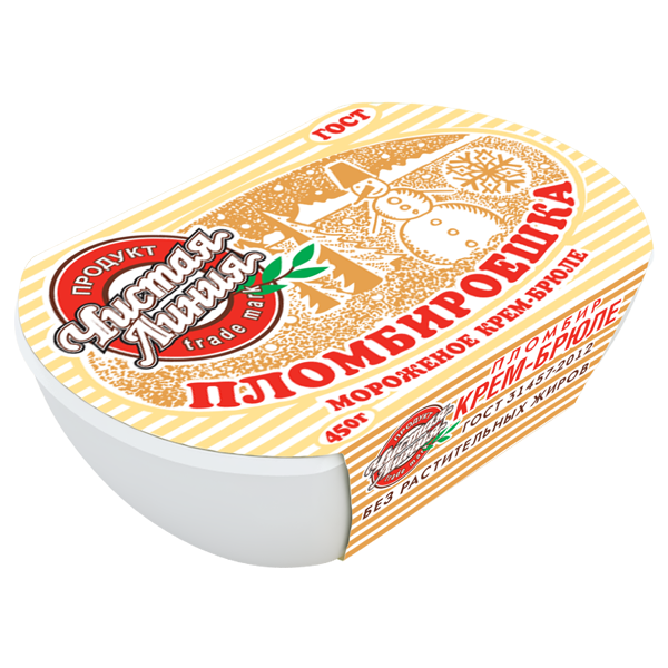 Мороженое Чистая Линия пломбир Пломбироешка крем-брюле 450 г