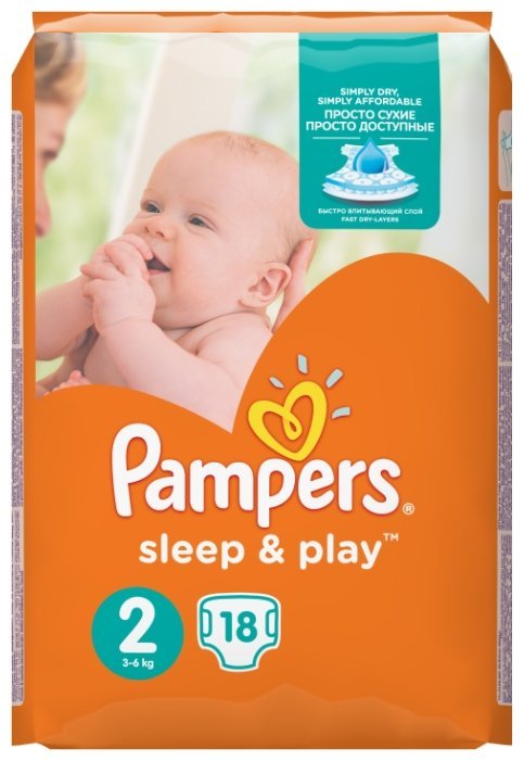 Pampers подгузники Sleep&Play 2 (3-6 кг) 18 шт.