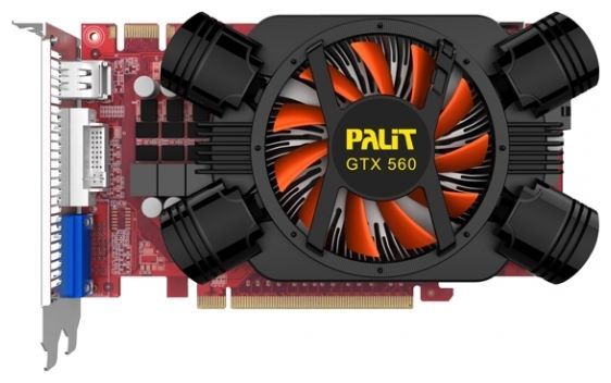 Palit GeForce GTX 560 810Mhz PCI-E 2.0 1024Mb 4020Mhz 256 bit DVI HDMI HDCP