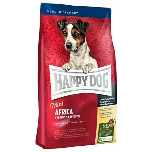 Корм для собак Happy Dog Mini Africa для здоровья кожи и шерсти, страус с картофелем (для мелких пород)