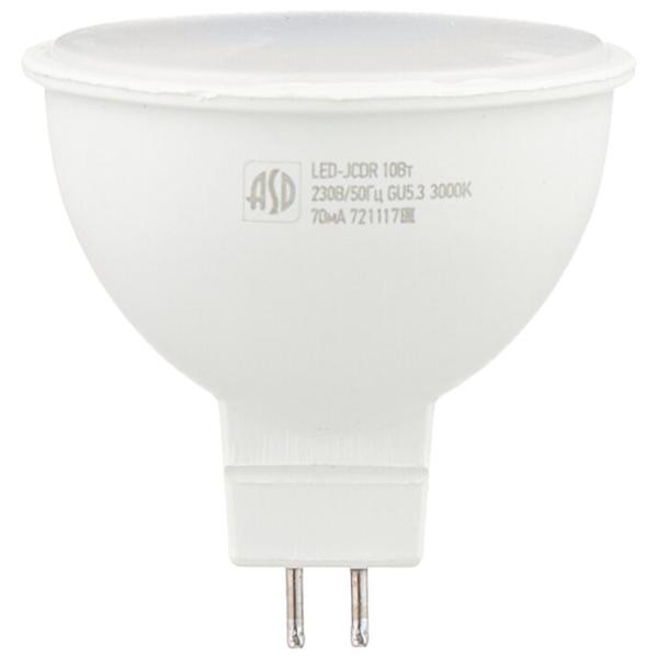 Упаковка светодиодных ламп 10 шт ASD LED-STD 3000К, GU5.3, JCDR, 10Вт