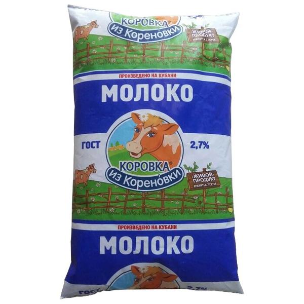 Молоко Коровка из Кореновки пастеризованное 2.7%, 0.9 л