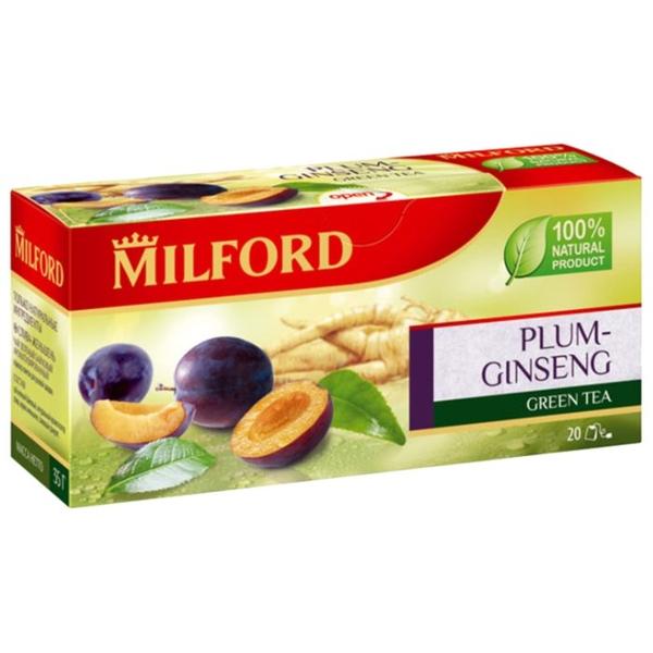Чай зеленый Milford Plum-ginseng в пакетиках