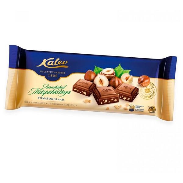 Шоколад Kalev молочный с дробленым лесным орехом 30%
