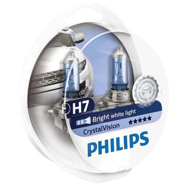 Лампа автомобильная галогенная Philips Crystal Vision 12972CVSM H7 12V 55W + W5W 4 шт.