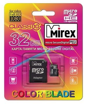 Mirex microSDHC Class 10 + SD adapter