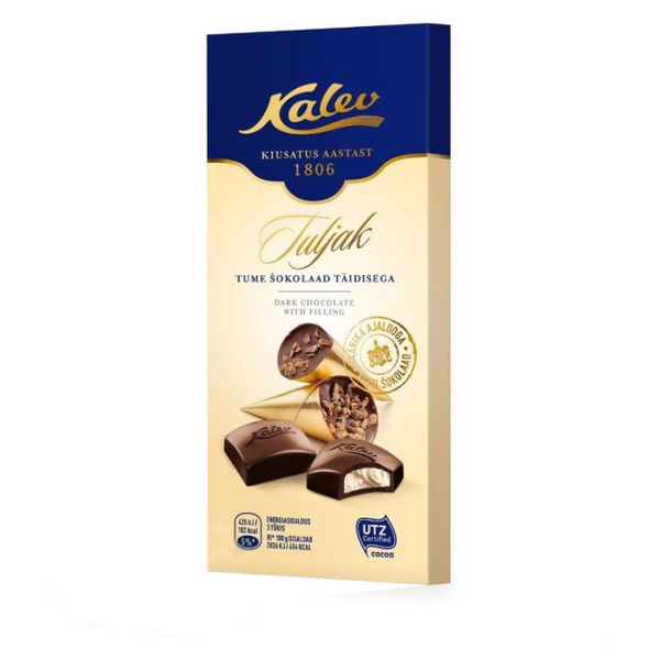 Шоколад Kalev Tuljak темный с кремовой начинкой 44%