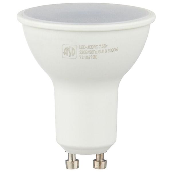 Упаковка светодиодных ламп 10 шт ASD LED-JCDRC-STD, GU10, 7.5Вт