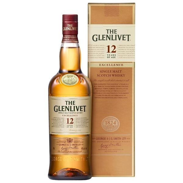 Виски The Glenlivet Excellence 12 лет 0.7 л, подарочная упаковка