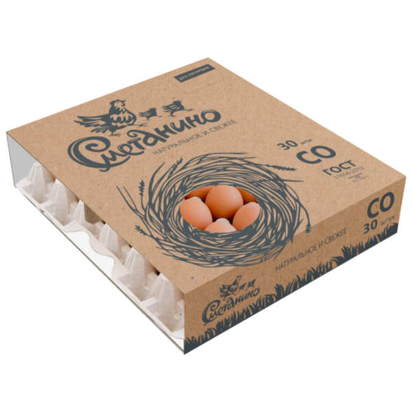 Яйцо куриное Сметанино столовое СО 30 шт.
