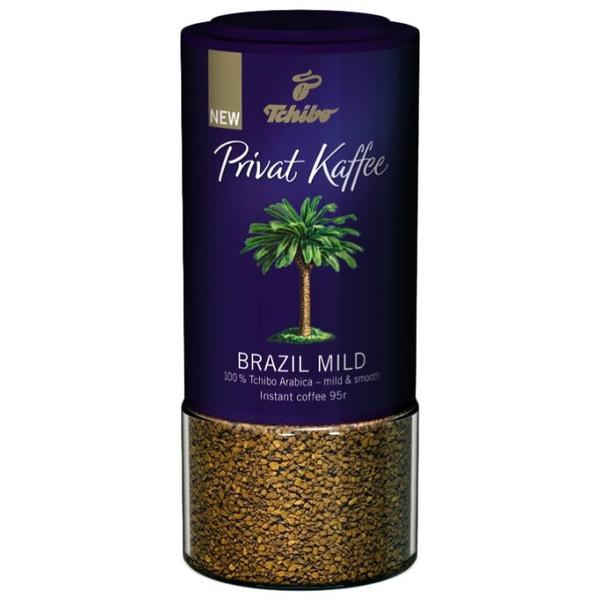 Кофе растворимый Tchibo Privat Kaffee Brazil Mild сублимированный, стеклянная банка