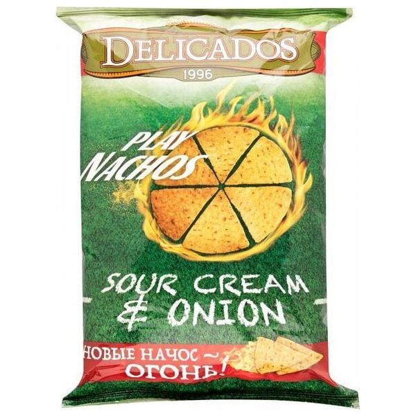Чипсы Delicados Nachos кукурузные Sour cream & onion