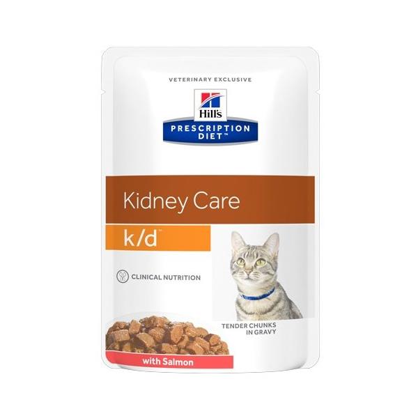 Корм для кошек Hill's Prescription Diet при проблемах с почками, с лососем 85 г (кусочки в соусе)
