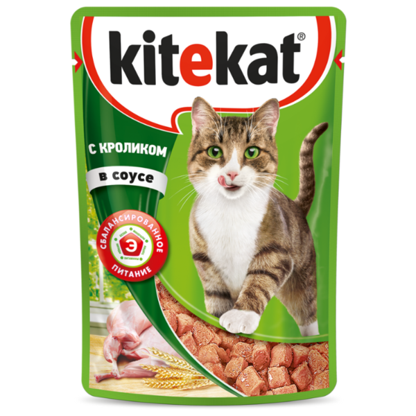 Корм для кошек Kitekat с кроликом (кусочки в соусе)