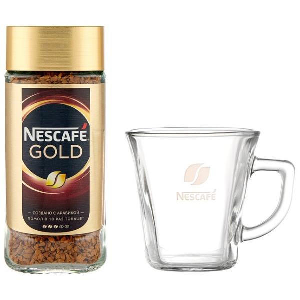 Кофе растворимый Nescafe Gold подарочный набор с кружкой