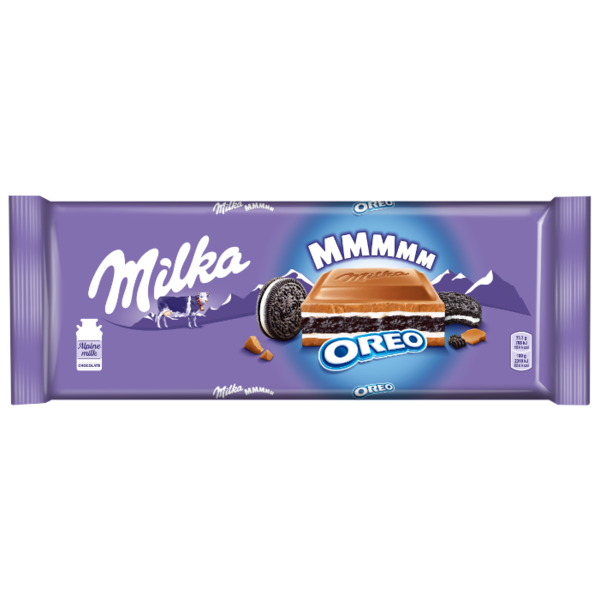 Шоколад Milka молочный с печеньем Oreo и молочной начинкой