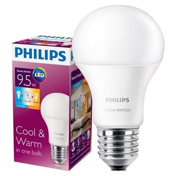 Лампа светодиодная Philips LED SceneSwitch, E27, A60, 9.5Вт