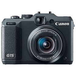 Canon PowerShot G15 (black 12.1Mpix Zoom5x 3 1080p SDHC CMOS 1x1.7 IS opt 1minF VF 2fr/s RAW 24fr/s HDMI NB-10L)