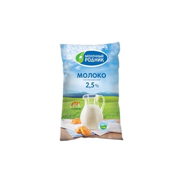Молоко Молочный родник пастеризованное 2.5%, 0.9 л