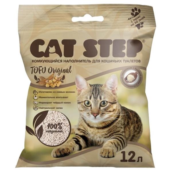 Комкующийся наполнитель Cat Step Tofu Original растительный 12 л