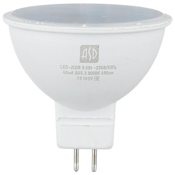 Упаковка светодиодных ламп 10 шт ASD LED-STD 3000К, GU5.3, JCDR, 5.5Вт