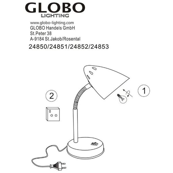 Настольная лампа Globo Lighting MONO 24850, 40 Вт