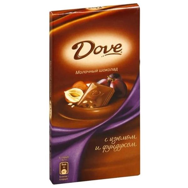 Шоколад Dove молочный с изюмом и фундуком