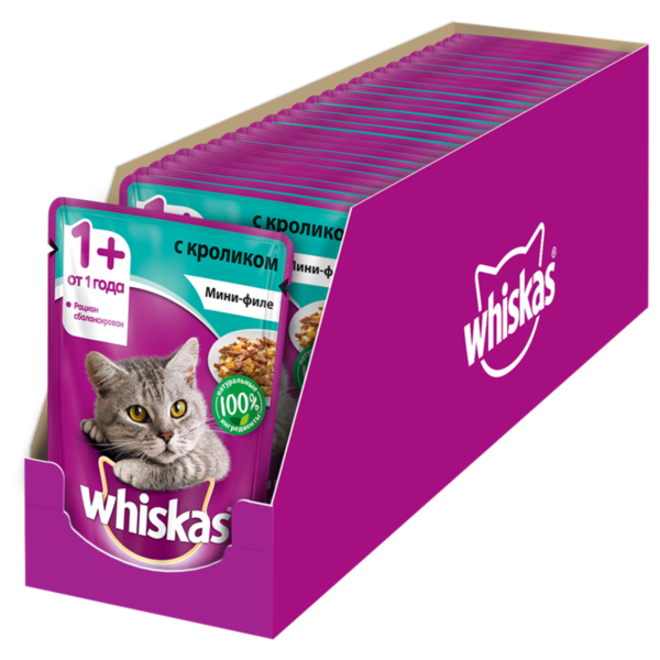 Корм для кошек Whiskas с кроликом 85 г (мини-филе)