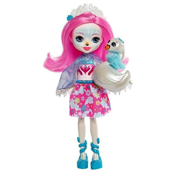 Кукла Enchantimals Саффи Лебедь с любимой зверюшкой, 15 см, FRH38