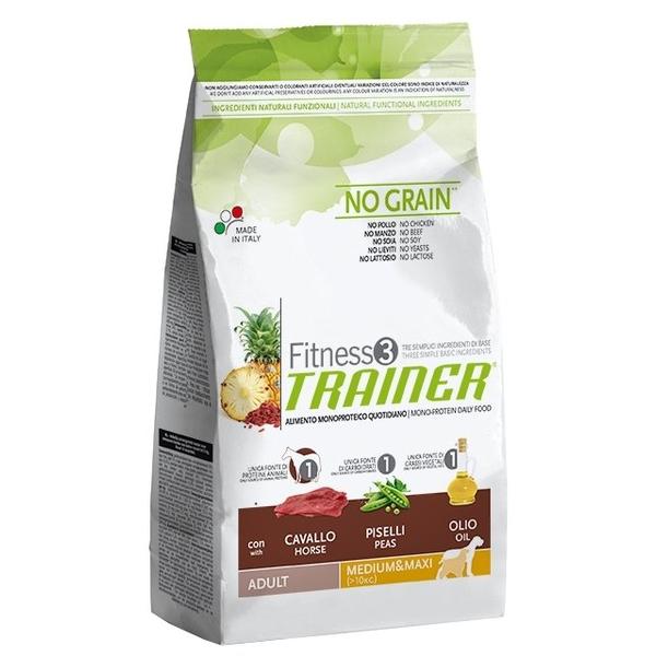 Корм для собак TRAINER Fitness3 No Grain Adult Medium&Maxi Horse and peas dry