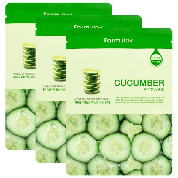 Farmstay Visible Difference Mask Sheet Cucumber маска с экстрактом огурца