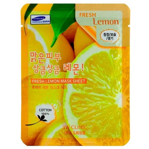 3W Clinic Тканевая маска с экстрактом лимона Fresh Lemon Mask Sheet