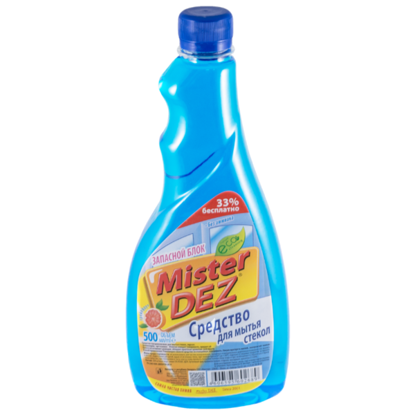 Жидкость Mister Dez Eco-Cleaning для мытья стекол с ароматом грейпфрута запасной блок