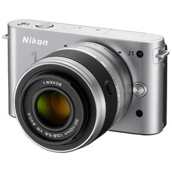 Nikon J1 Kit (silver 10,1Mpix 10-30mm / 30-110mm 3 1080 SDHC Li-Ion, Ком-т с объективами)
