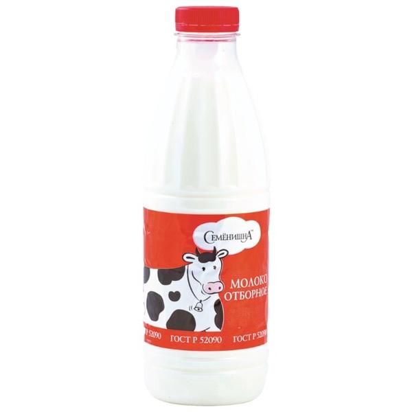 Молоко Семёнишна пастеризованное 3.4%, 0.93 л