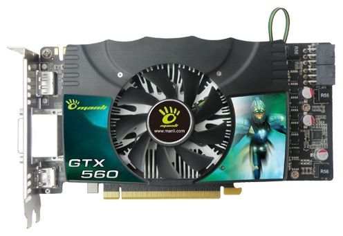 Manli GeForce GTX 560 810Mhz PCI-E 2.0 1024Mb 4000Mhz 256 bit 2xDVI HDMI HDCP
