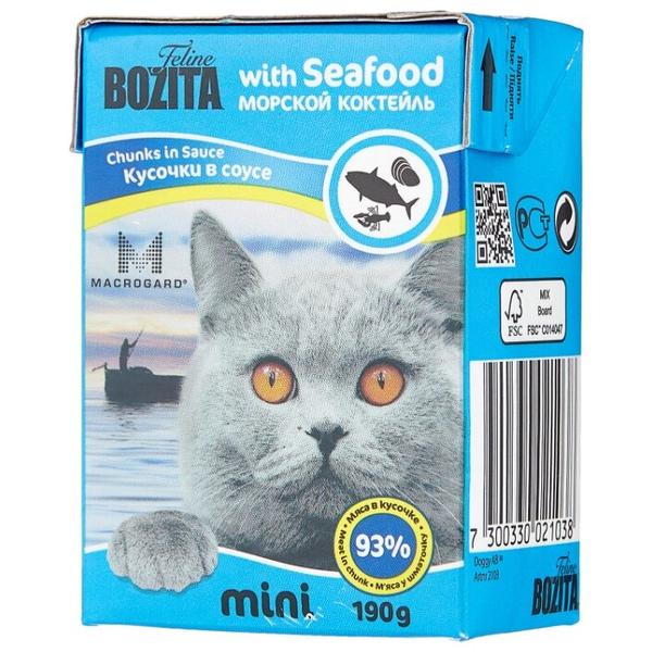 Корм для кошек Bozita MINI для здоровья кожи и шерсти, с морепродуктами 190 г
