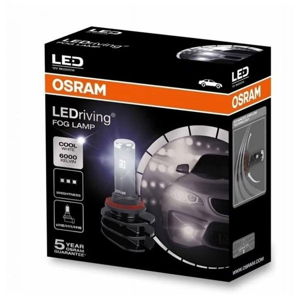 Лампа автомобильная светодиодная Osram FOG LAMP H8/H11/H16 66220CW 12V 132 2 шт.