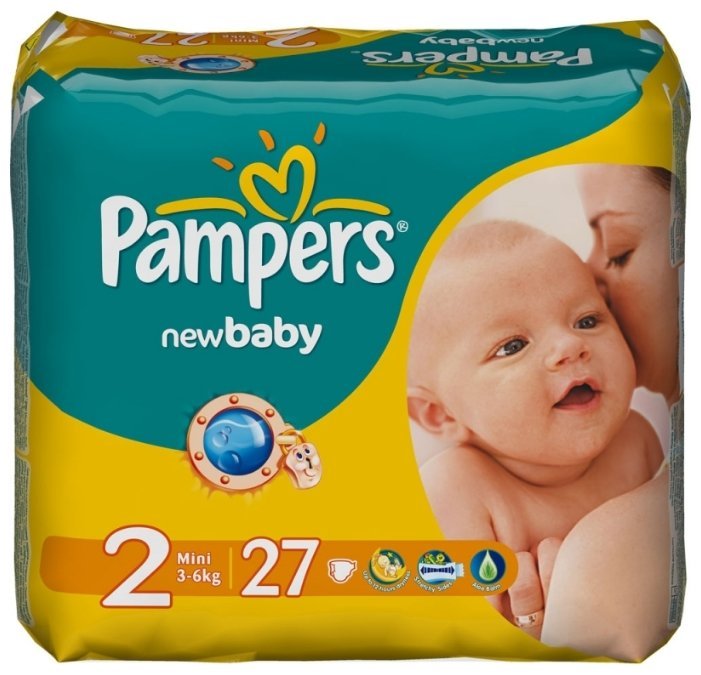 Pampers подгузники New Baby 2 (3-6 кг) 27 шт.