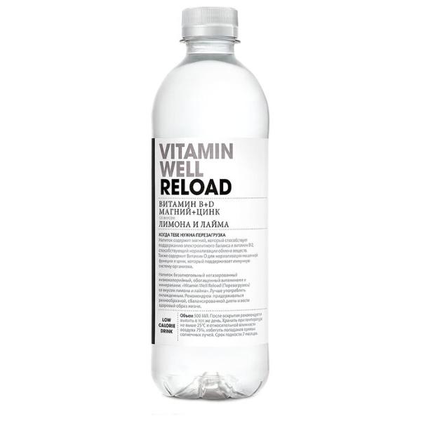 Напиток витаминный ароматизированный Reload Лимон/лайм Витамины B + D Магний + Цинк негазированный, ПЭТ
