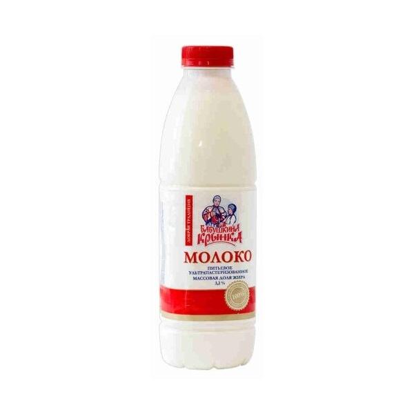 Молоко Бабушкина крынка ультрапастеризованное 3.2%, 0.9 л
