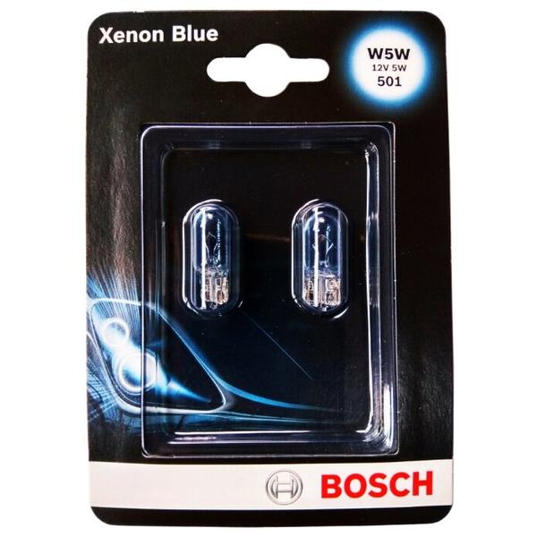 Лампа автомобильная галогенная Bosch Xenon Blue 1987301033 W5W 12V 5W 2 шт.