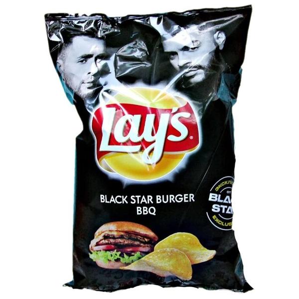 Чипсы Lay's Black Star картофельные со вкусом Burger BBQ