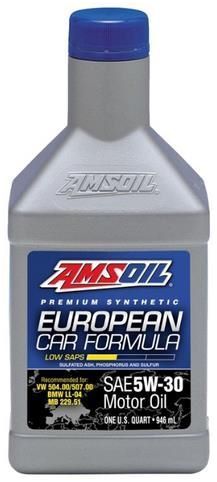 AMSOIL European Car Formula Low-SAPS Synthetic Motor Oil 5W-30 0.946 л