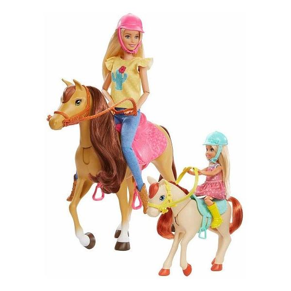 Набор кукол Barbie Барби, Челси и любимые лошадки, FXH15